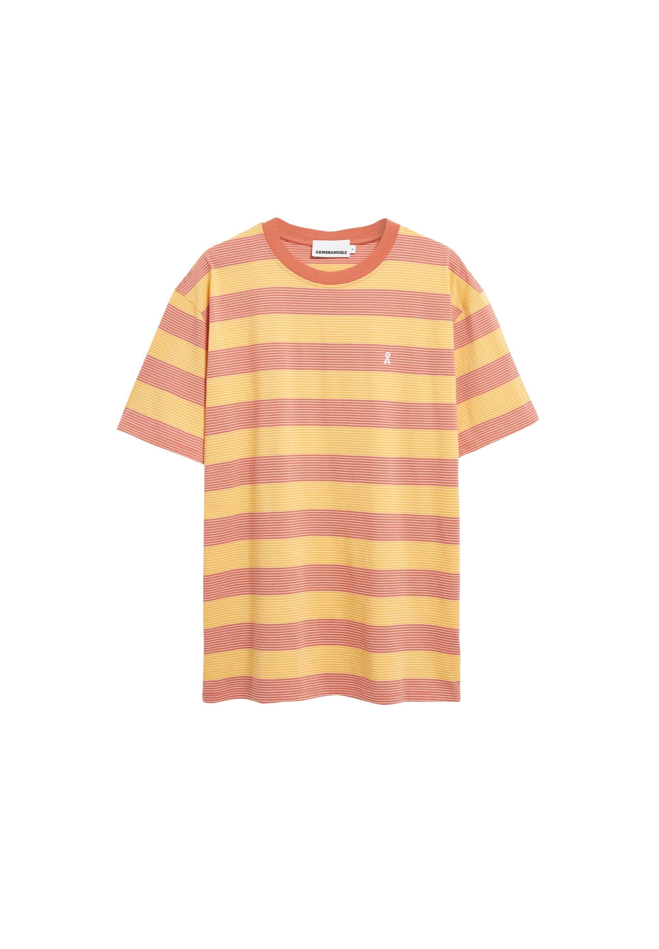 ARMEDANGELS T-Shirt MAARKOS STRIPES in Orange: Vorderseite