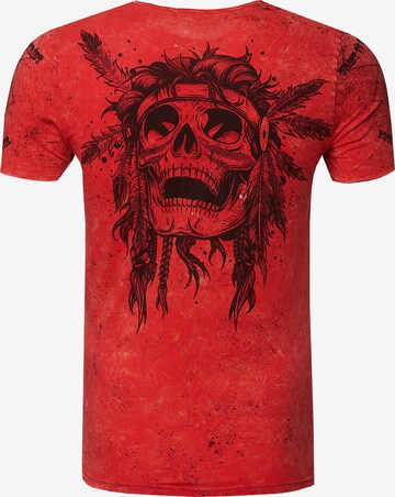 Rusty Neal T-Shirt mit verwaschenem Print in Rot