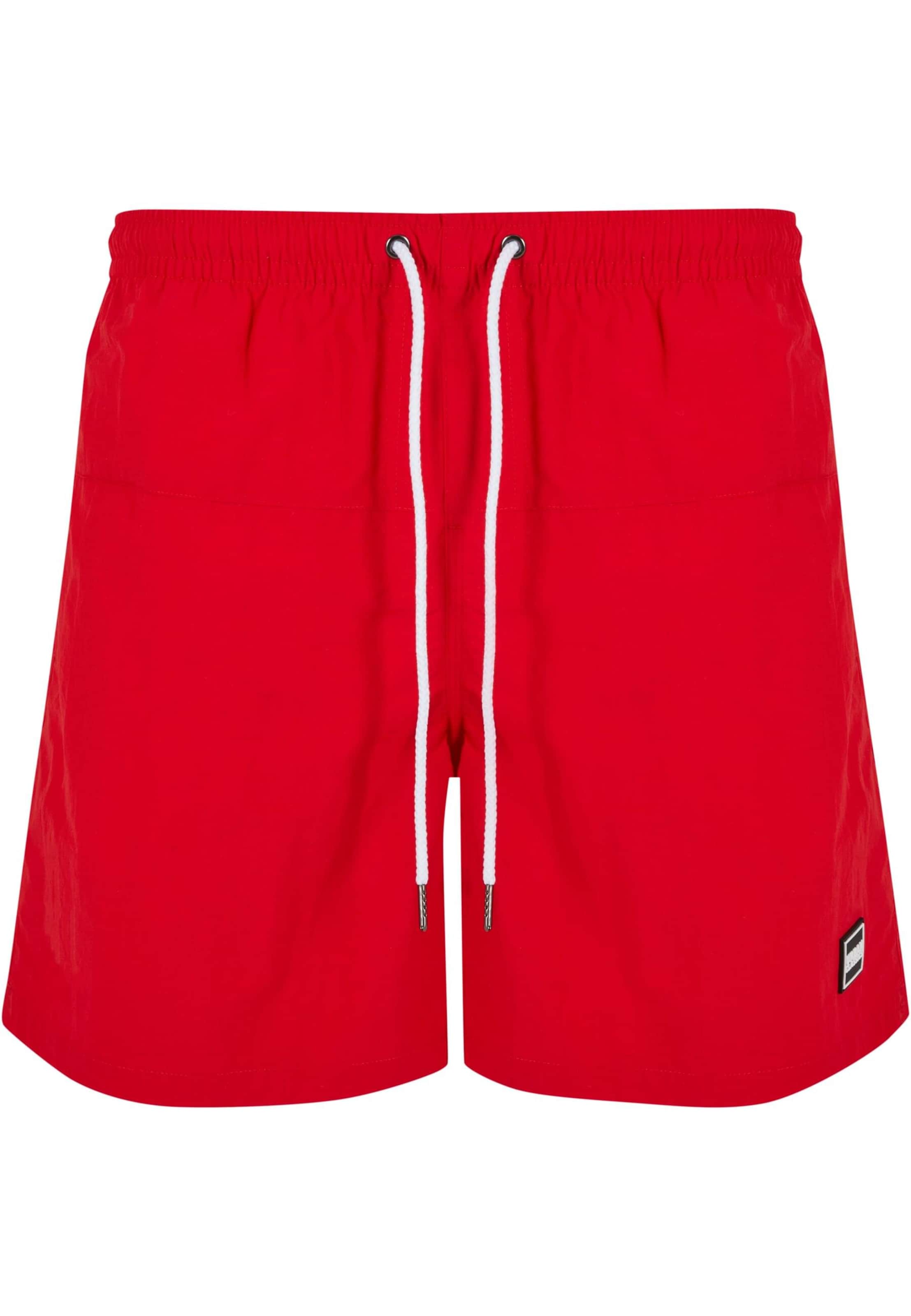 Urban Classics Plavecké šortky – červená: přední strana