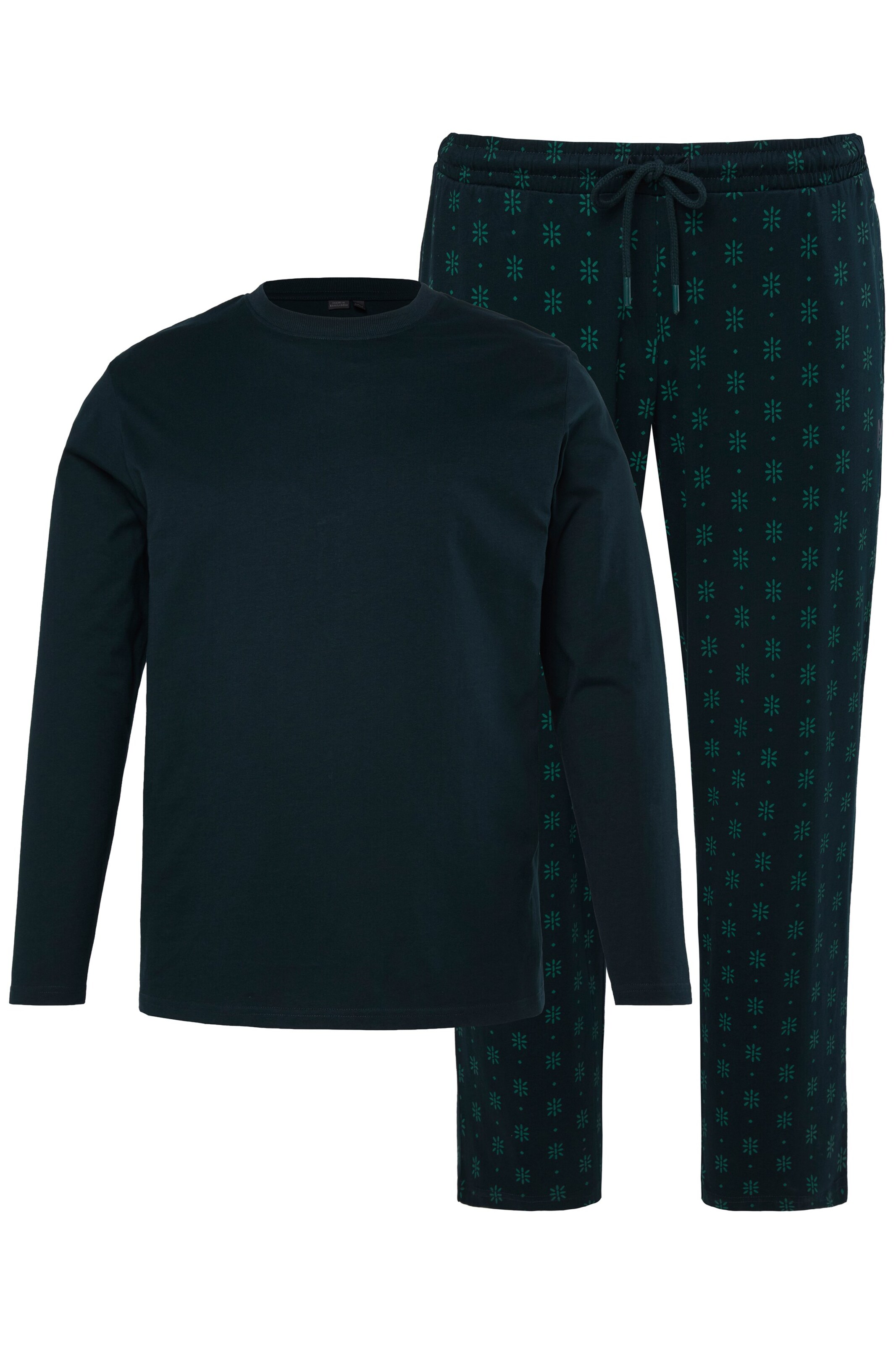 Men Plus Pyjama lang in Grün: Vorderseite