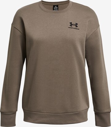 UNDER ARMOUR Sportief sweatshirt 'Essential' in Bruin: voorkant