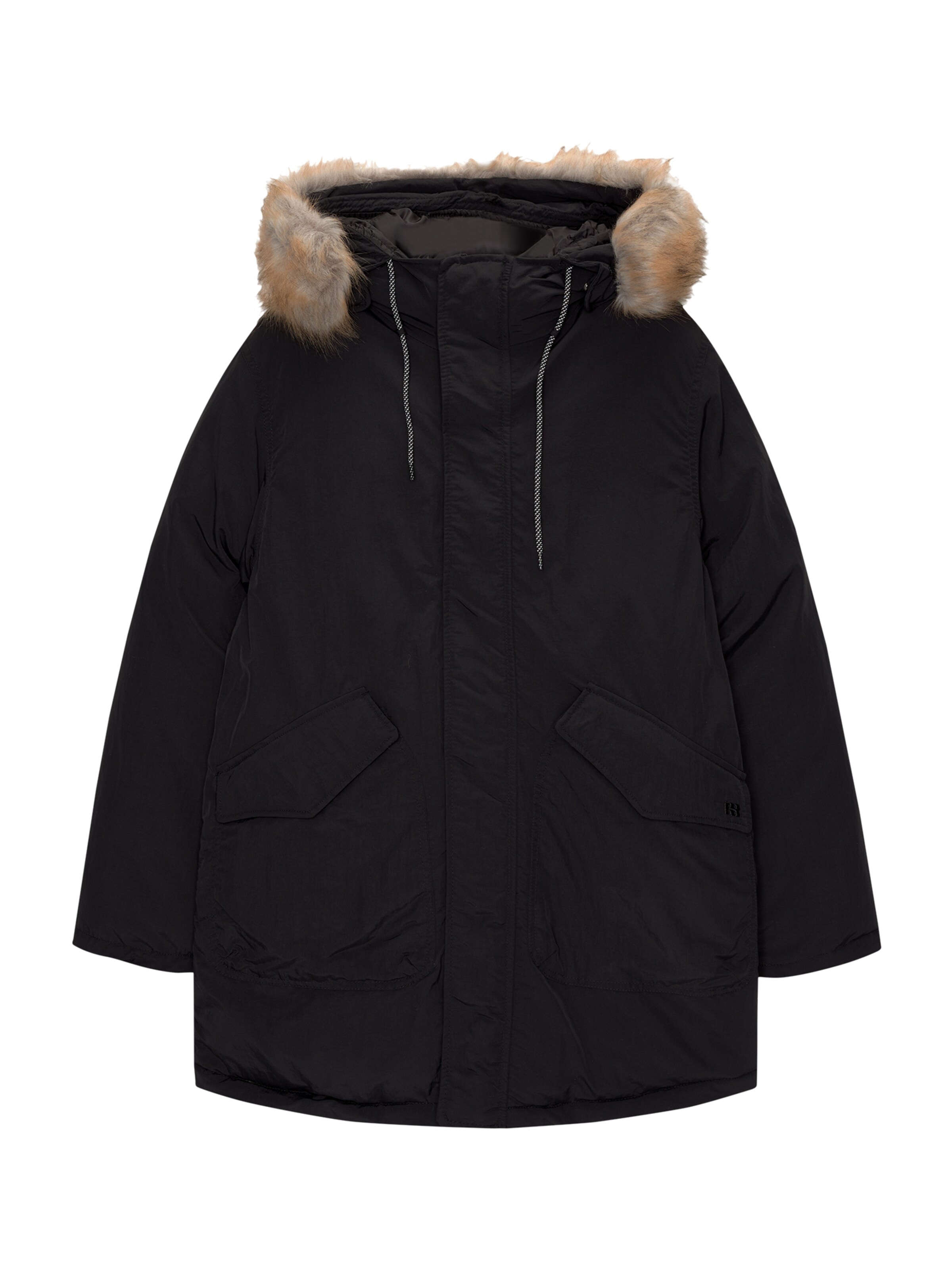 Pull&Bear Zimska jakna | črna barva: sprednja stran