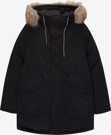 Parka d’hiver Pull&Bear en noir : devant