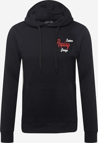 REPLAY Sweatshirt in Zwart: voorkant