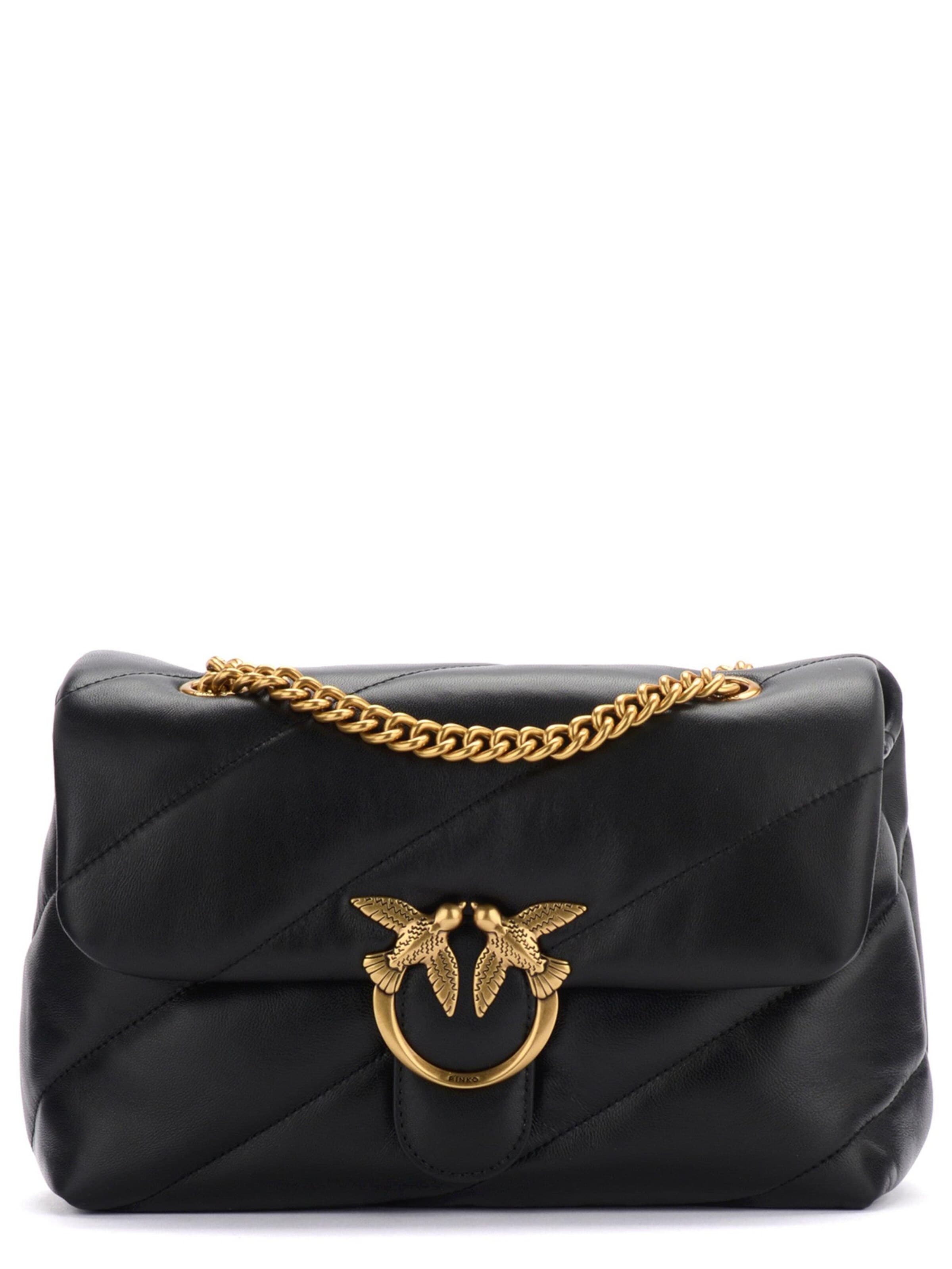 PINKO - Malas de tiracolo 'Pinko Sacs à main Love Puff Classic Cl Sheep Nap Noir' em preto: frente