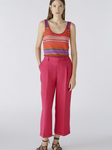 OUI Tapered Pleat-Front Pants in Pink