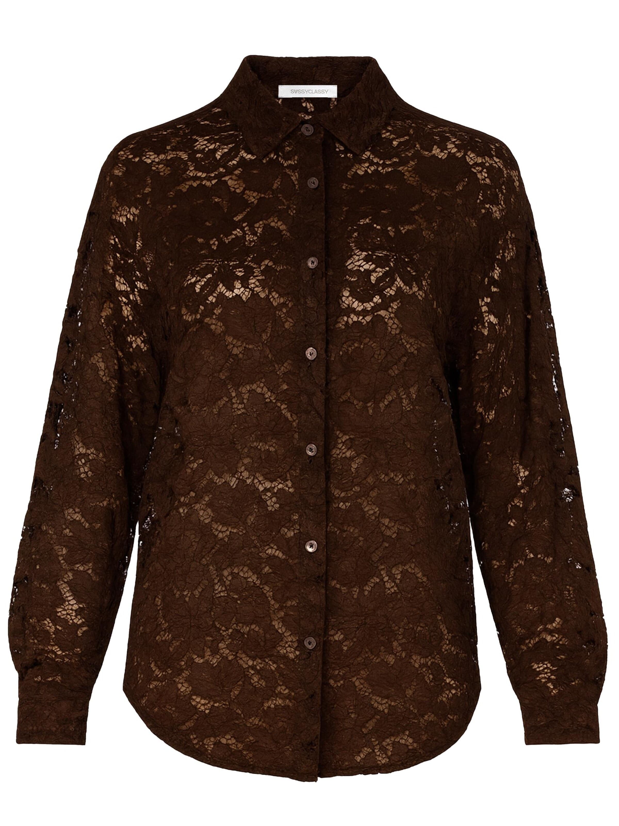 SASSYCLASSY Bluse‌‌‌‌ in Braun: Vorderseite