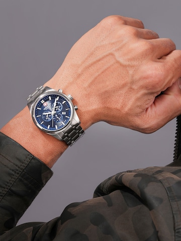 SWISS MILITARY HANOWA Analoog horloge 'Airman First Class' in Zilver: voorkant