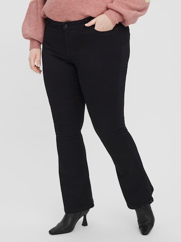 Vero Moda Curve Flared Jeans 'PEACHY' i svart: framsida