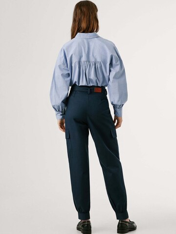 Pepe Jeans Tapered Pleat-front trousers 'Sira' in Blue