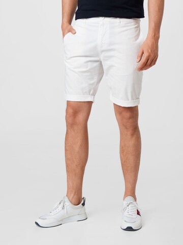 TOM TAILOR DENIM Regular Chino Pants in White: front