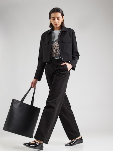 GUESS JEANS Wide leg Pleat-front trousers in Black