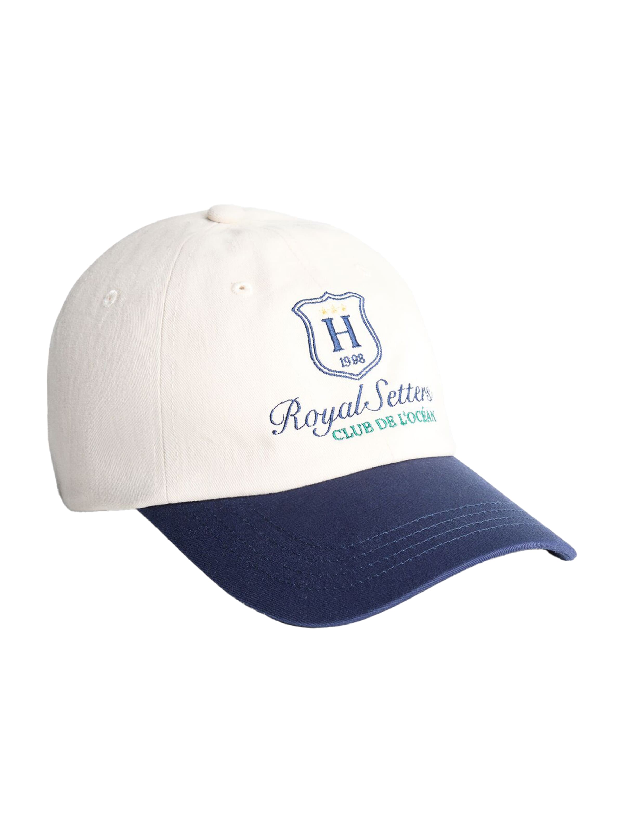 Bershka Cap in creme / navy / smaragd, Produktansicht