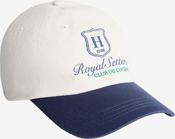 Bershka Czapka z daszkiem w kolorze niebieski: przód