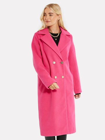 Threadbare Between-seasons coat 'Marley' in Pink: front