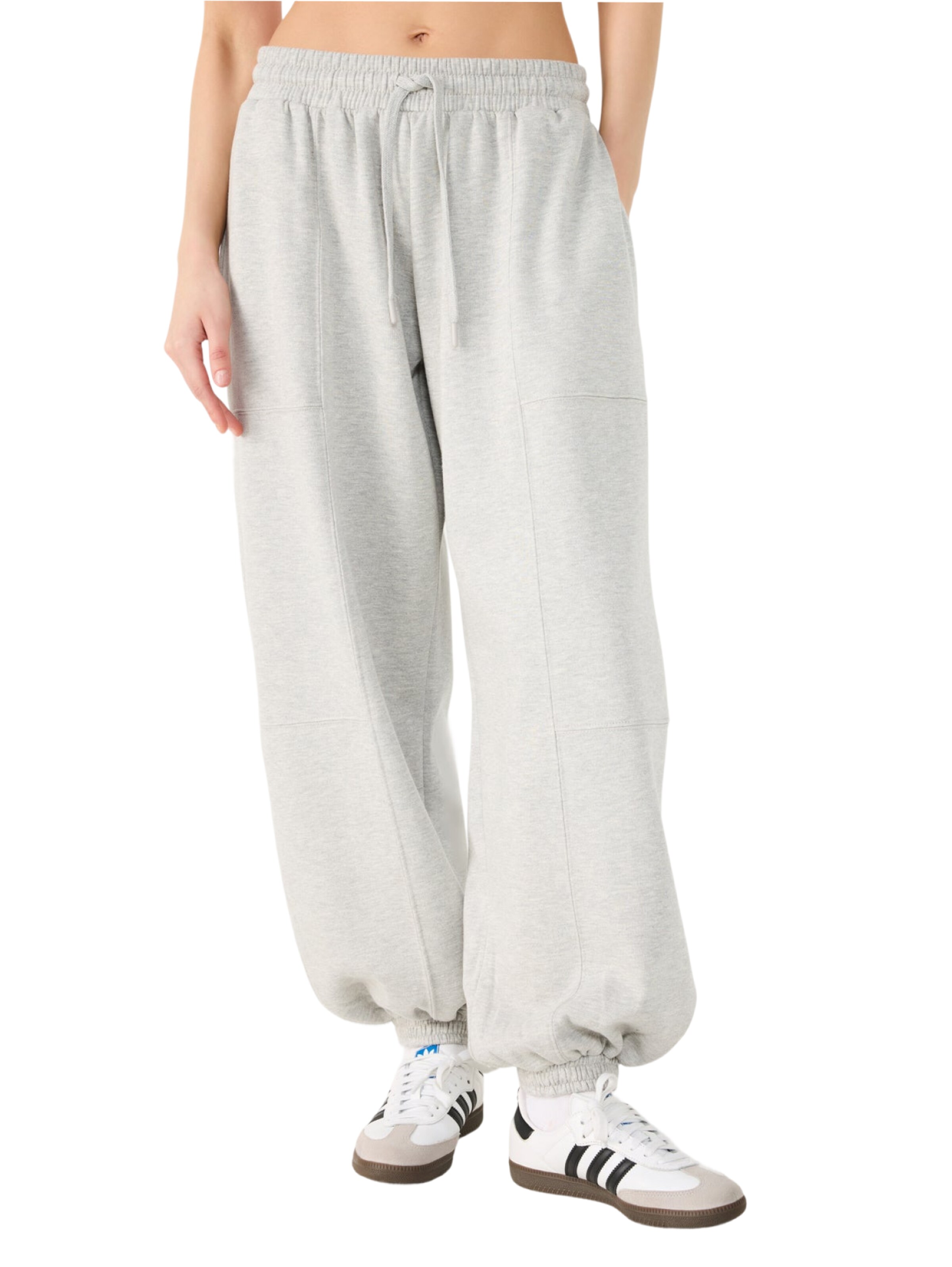 No Matter What Tapered Trousers in Grey: front