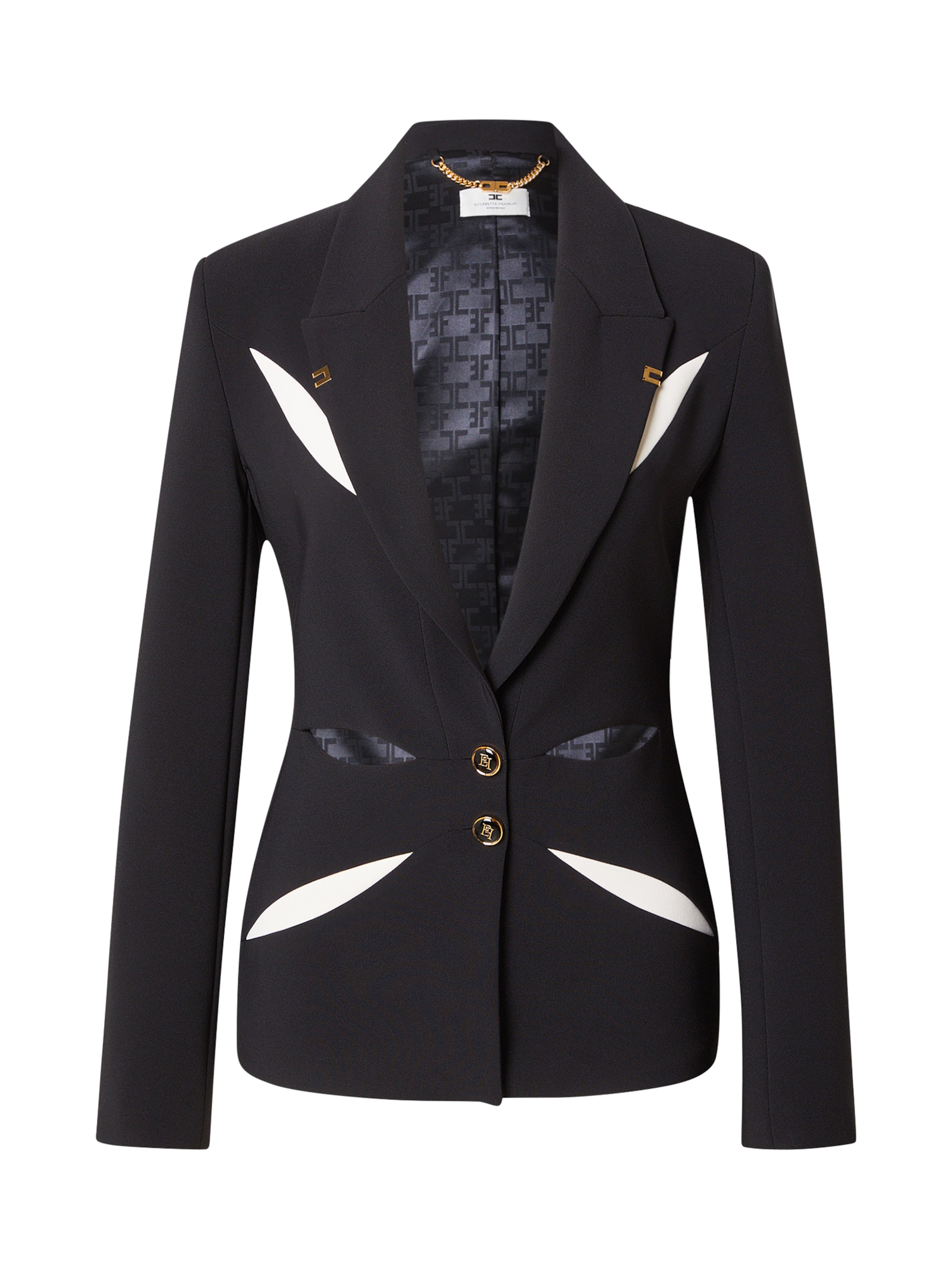 melns Elisabetta Franchi Žakete: no priekšpuses