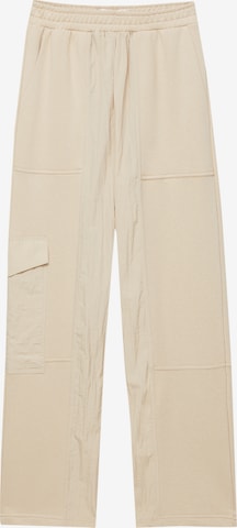 Pull&Bear Loose fit Cargo Pants in Beige: front