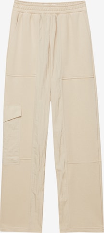 Loosefit Pantalon cargo Pull&Bear en beige : devant
