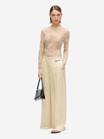 KARL LAGERFELD JEANS Wide leg Sports trousers in Beige