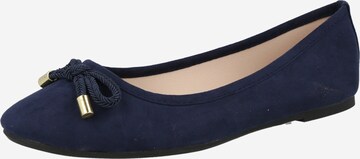 Dorothy Perkins Ballet Flats 'Peach Bow' in Blue: front
