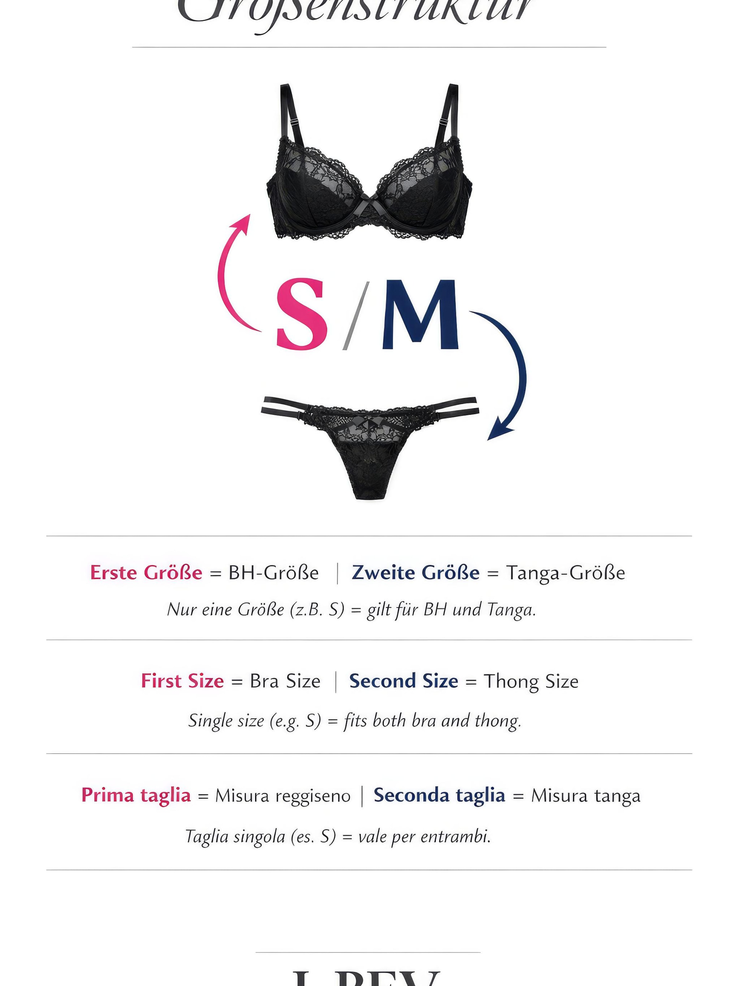 L.BEV Balconette Underwear Sets 'Eleganza' in Black