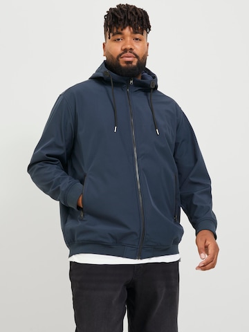 Jack & Jones Plus Tussenjas in Blauw: voorkant