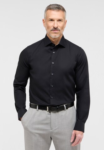 ETERNA Slim fit Business shirt in Black: front