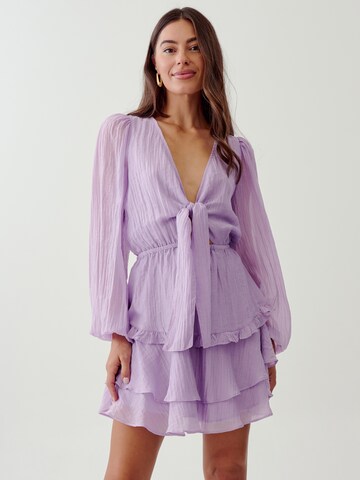 Robe 'DAVINA' Tussah en violet : devant