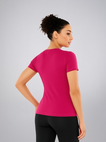 LEAFLETIC Shirt 'Leafletic Women’s Short Sleeve V-Neck T-shirt' in Roze