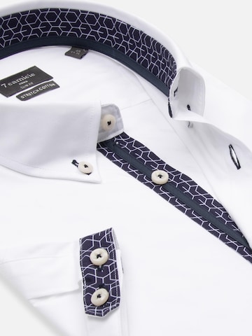 Slim fit Camicia business 'Iconic Poplin Stretch Man Shirt Short Sleeve Light Blue' di 7Camicie in bianco