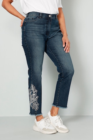 MIAMODA Flared Jeans in Blauw: voorkant