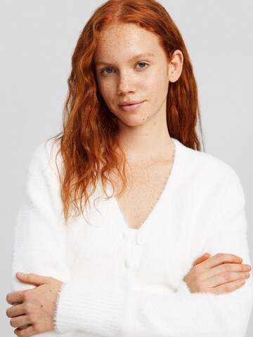 Bershka Knit cardigan in White