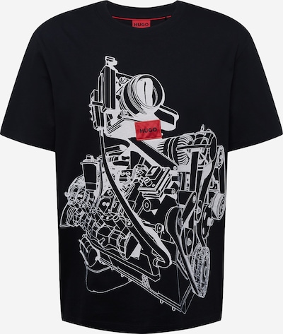 HUGO Тениска 'Dacifico' в светлосиво / червено / черно, Преглед на продукта
