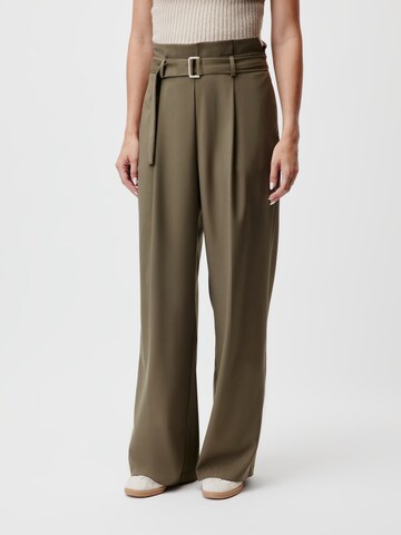 LeGer by Lena Gercke Wide leg Pleat-front trousers 'Jocy' in Green: front