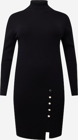 Rochie tricotat 'CABA' de la Vero Moda Curve pe negru: față