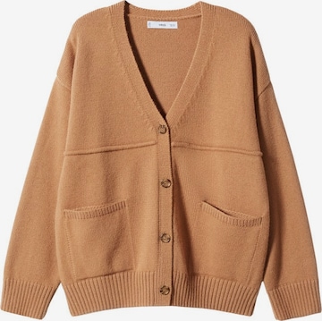 MANGO Knit Cardigan 'Paquita' in Brown: front
