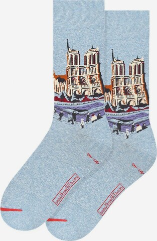 MuseARTa Socks 'Maximilien Luce - The Quai Saint-Michel and Notre-Dame' in Blue: front