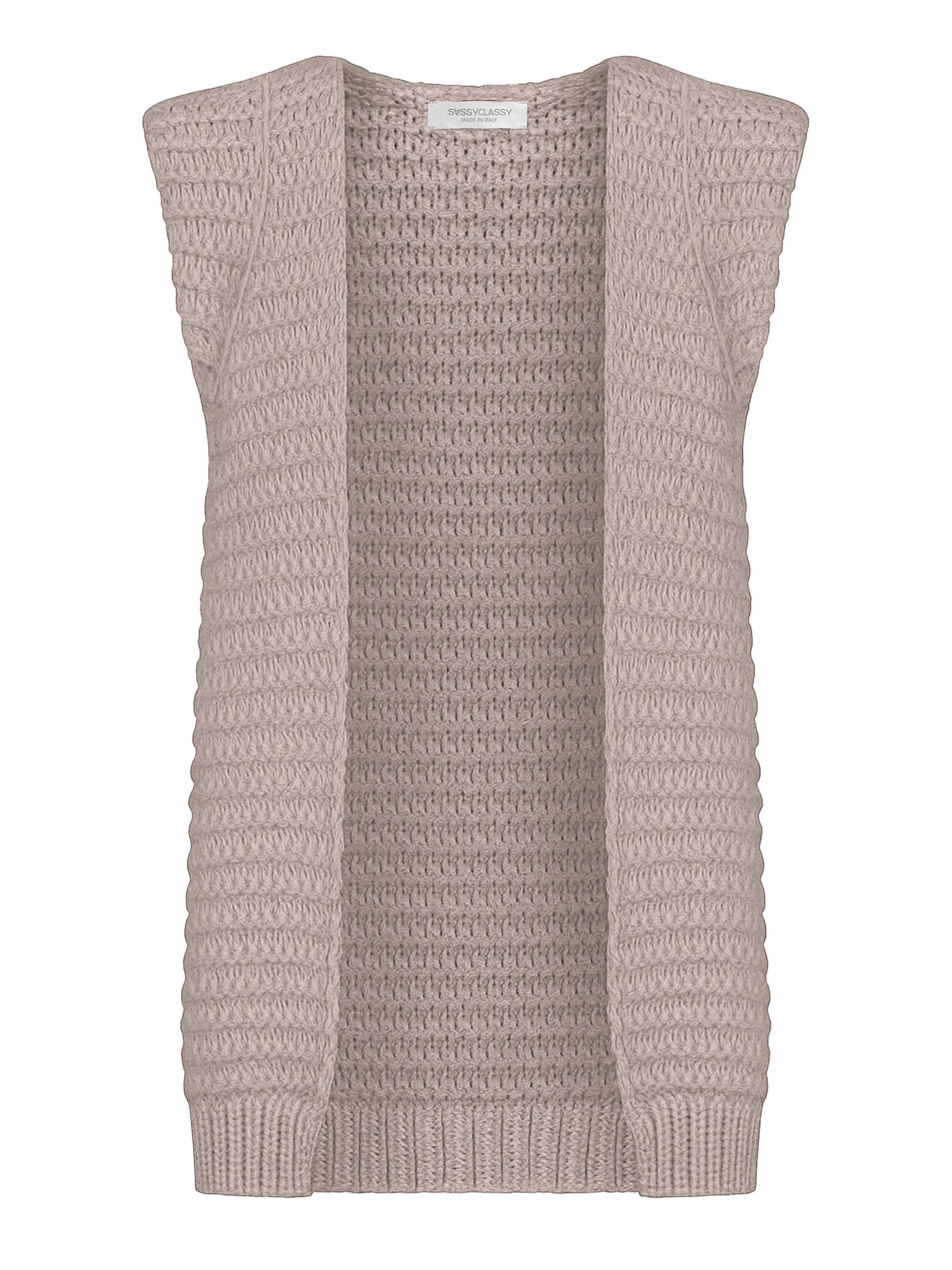 SASSYCLASSY Weste‌‌‌‌ in taupe, Produktansicht