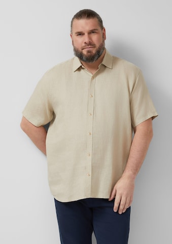 s.Oliver Regular fit Button Up Shirt in Beige
