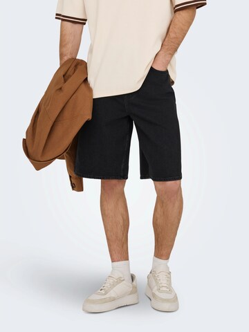 Only & Sons Loosefit Shorts 'ONSREMI' in Schwarz: Vorderseite