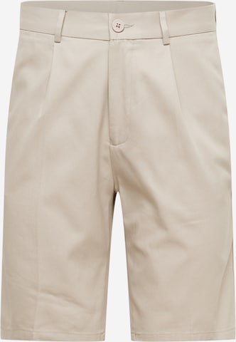 BURTON MENSWEAR LONDON Pleat-Front Pants in Beige: front