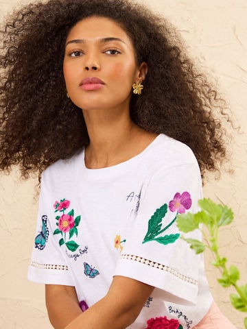 T-shirt love & roses en blanc