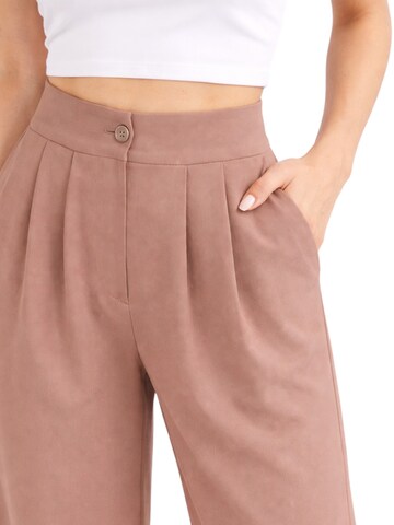 fashionshowcase Wide Leg Bukser med lægfolder 'ALYA' i beige