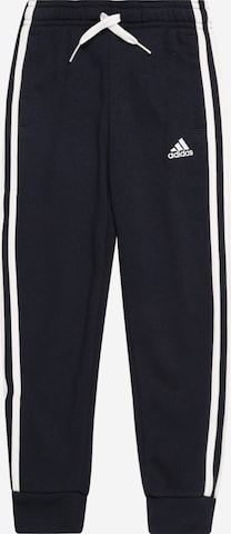 ADIDAS SPORTSWEAR Tapered Sports trousers 'Essentials 3-Stripes' in Black: front