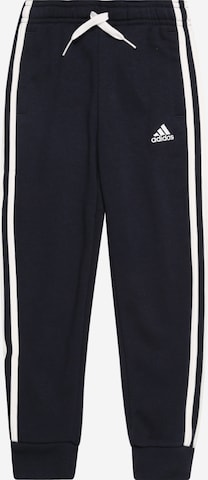 ADIDAS SPORTSWEAR Tapered Workout Pants 'Essentials 3-Stripes' in Black: front