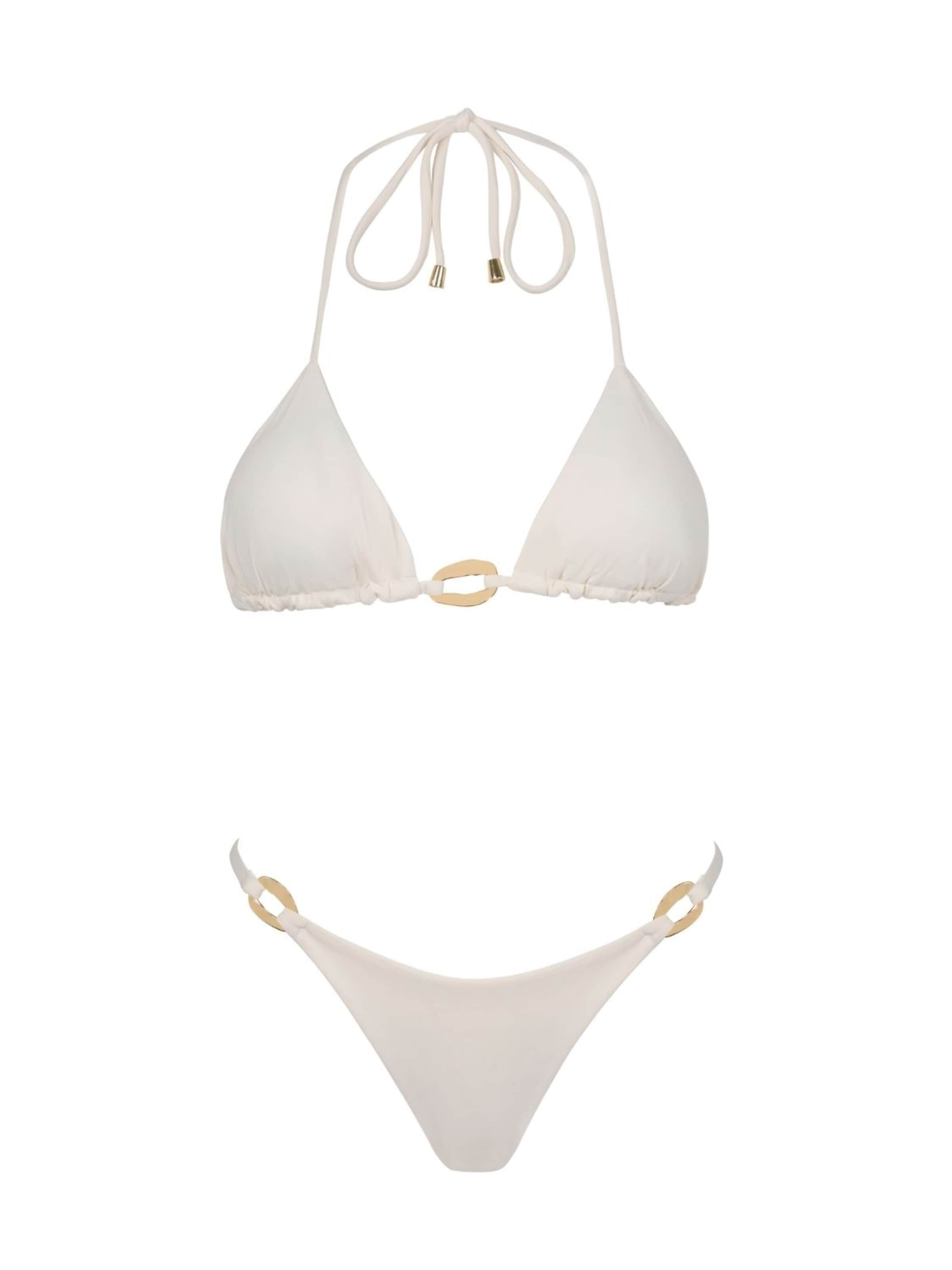 Bikini 'Capri Triangle Set' di Acuarela Brand in bianco: frontale