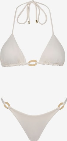 Bikini 'Capri Triangle Set' di Acuarela Brand in bianco: frontale