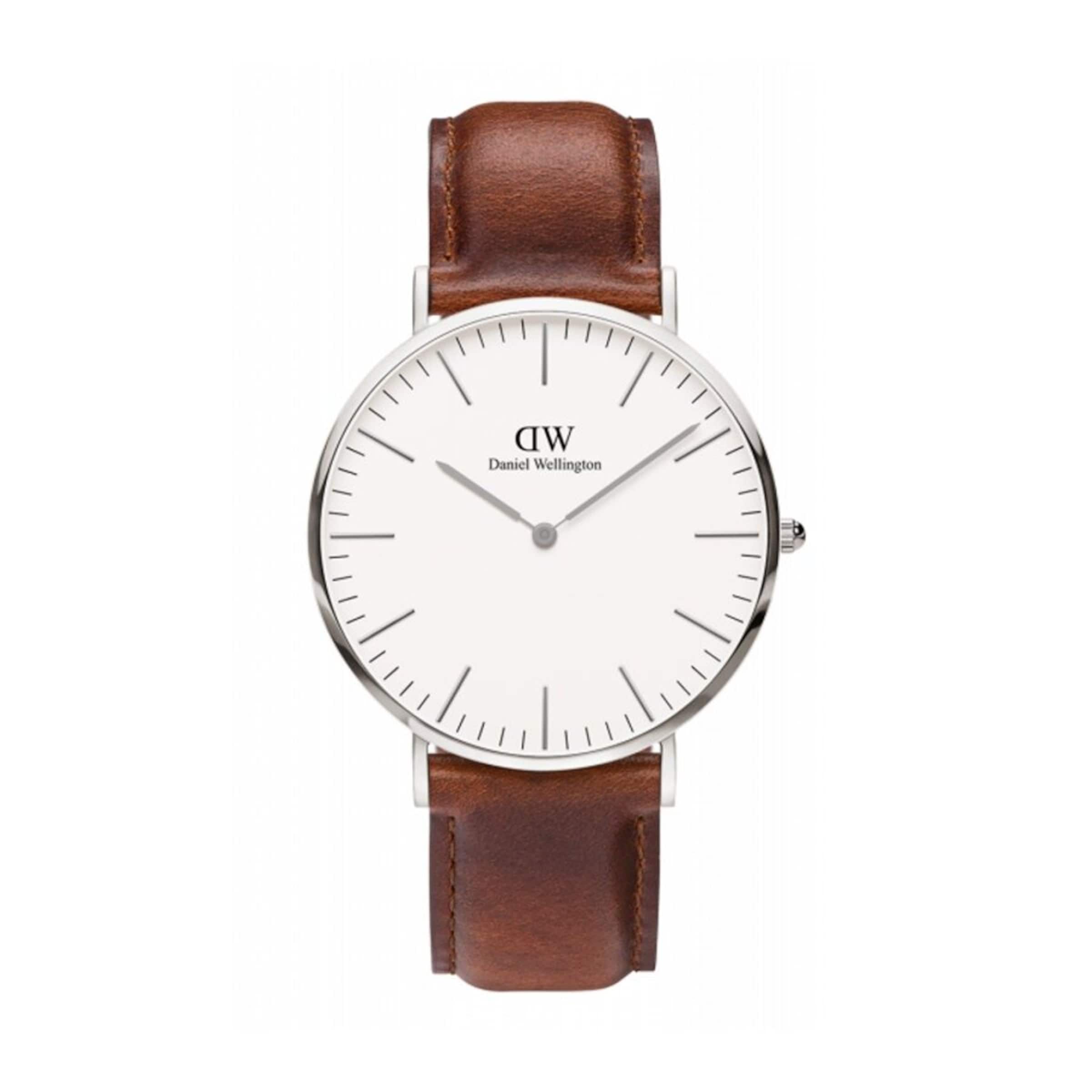 Daniel Wellington Uhr 'St. Mawes' in Braun: Vorderseite
