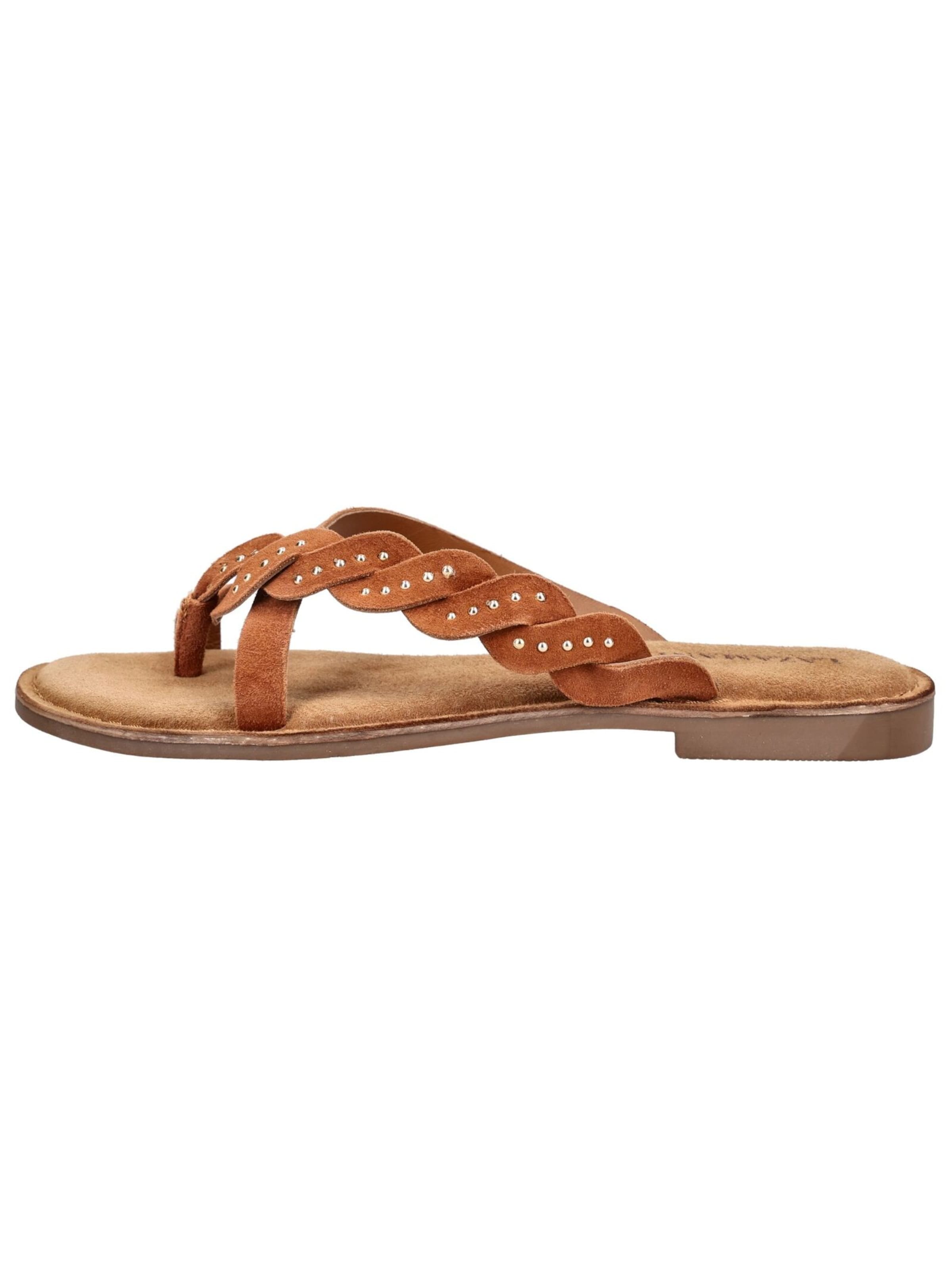 LAZAMANI T-Bar Sandals in Brown